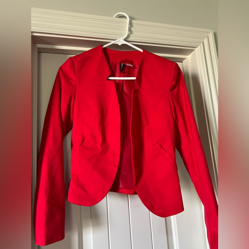 Red blazer with lightly padded shoulders from Divided at H&M